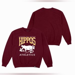Retrokid x Retrontario Maroon Canadian House Hippo Athletics Sweatshirt NEW 3X